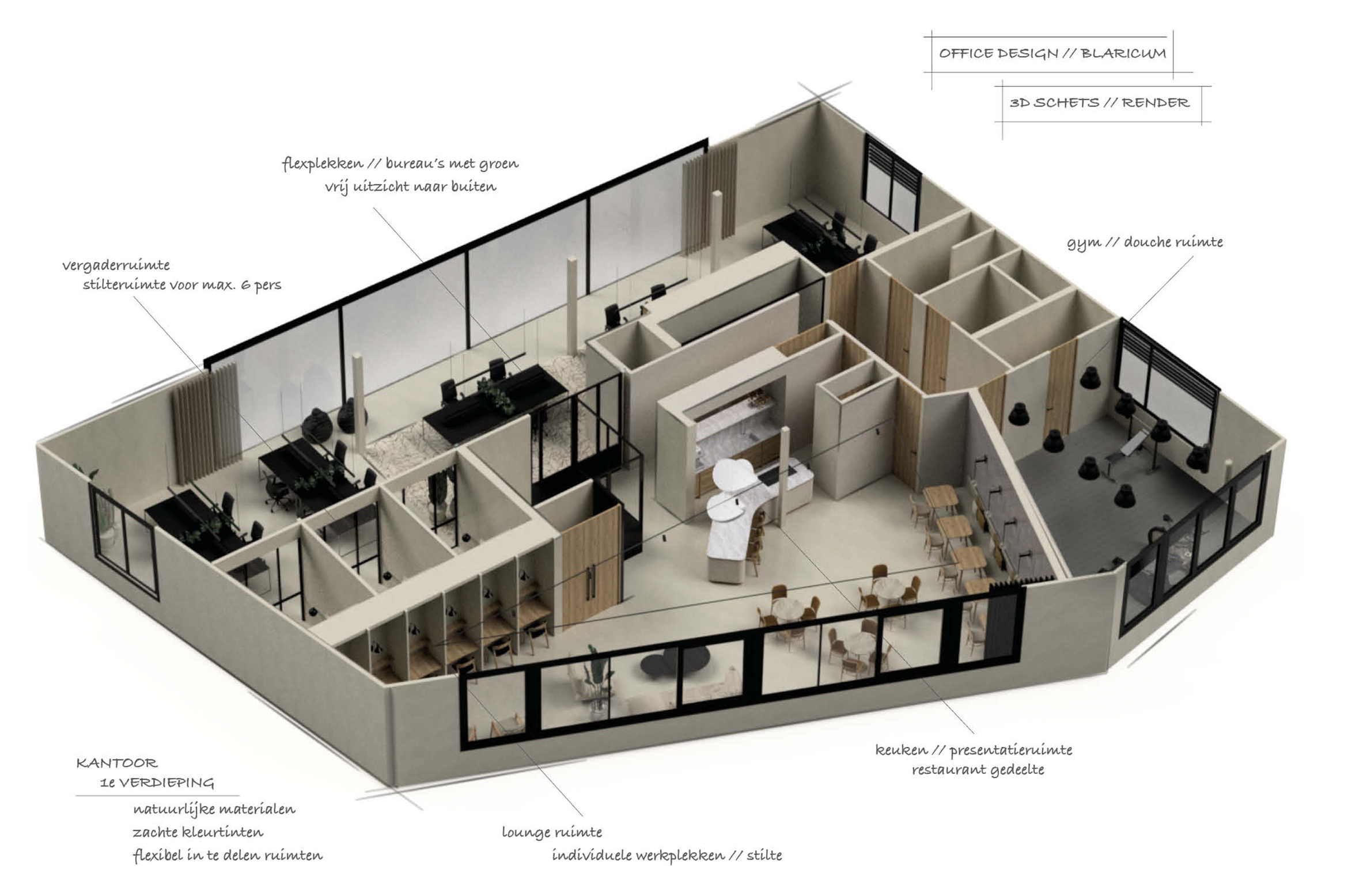 3D visual kantoor ontwerp  Manon de Groot